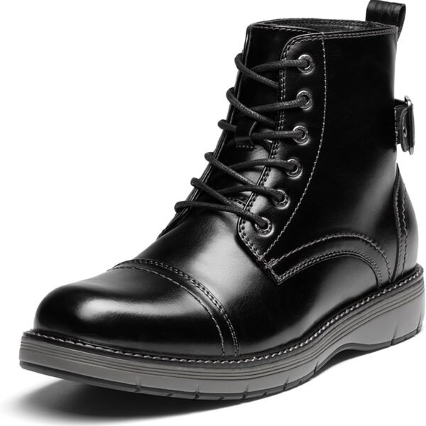 Men’s Steel Toe Western Work Boots, Square Toe Safety Cowboy Ankle Boots