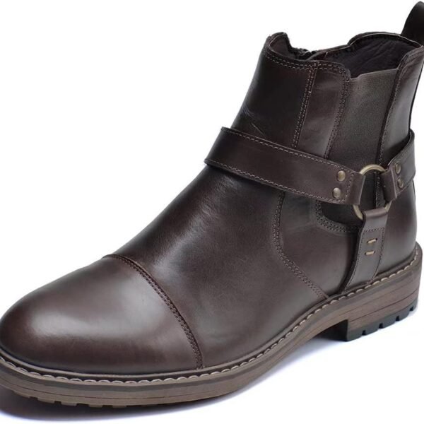 Men’s Pointed Toe Lace Up Ankle Boots, British Style Business Wedding Dress Boots