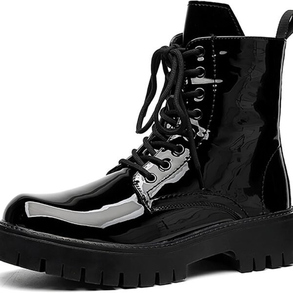 Men’s Genuine Leather Low Heel Chelsea Boots, Warm Non Slip Business Dress Boots