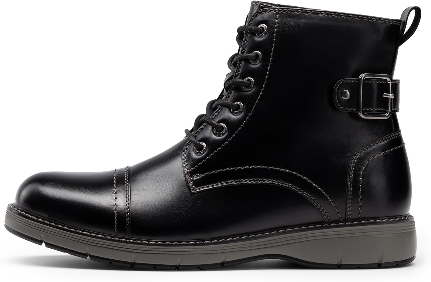 Men’s Steel Toe Western Work Boots, Square Toe Safety Cowboy Ankle Boots Image 2