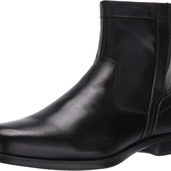 Men’s Fashion Zip Up Ankle Boots, Simple Modern Casual Leather Boots